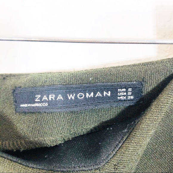 🔥SALE🔥 Zara draped mini skirt in dark green, small NWOT - Picture 6 of 7